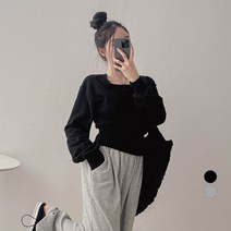 밀키버터 여성용 스퀘어 롱슬리브 맨투맨