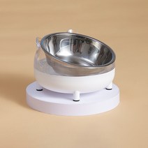 카르노코리아 반려동물 분리형 받침대 식기 13 x 8.5 cm, 화이트, 1개