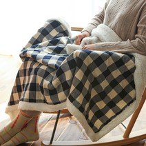 레브라이프 체크 털 극세사 블랭킷
