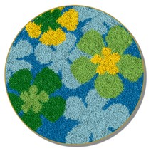 알로데 라운드 플라워 러그 카펫 DIY 스킬 자수 세트 영문버전 흰색인쇄메쉬, 1세트, 04