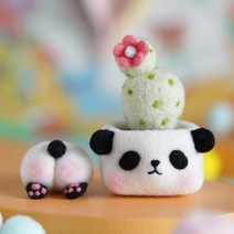 애니멀 다육이 펠트 DIY 패키지 키트 팬더, 1개