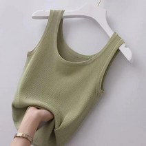 순잠 여성용 소프트 골지 나시 민소매 이너 티셔츠