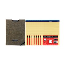 OXFORD 리갈패드 50매 B5 8p + 펜홀더 잠금 폴더 세트, 노랑(패드), 랜덤발송(폴더), 1세트