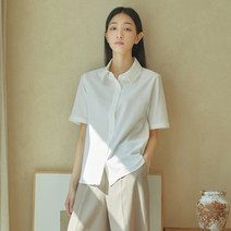 클라비스 여성용 링클프리 반팔 솔리드 셔츠