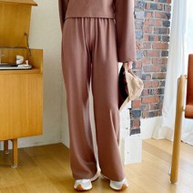 플랜데이 여성용 데일리 소프트 일자 밴딩 팬츠