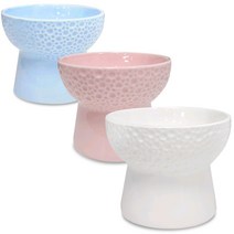 모나지오 반려동물 달나라 일자형 도자기식기 3종 세트, 화이트, 블루, 핑크, 1세트