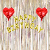 마켓감성 생일 하트 펄 반짝 파티 커튼 세트, 타입 4, 1세트