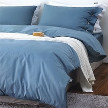 파코홈 클린스 순면 누빔 이불 커버, BLUE