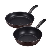 퍼펙트잇 다이아몬드 IH 후라이팬 2종 세트 B, 프라이팬 26cm + 궁중팬 26cm, 초코