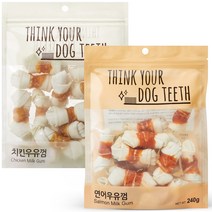 Think your dog teeth 치킨 15p + 연어 15p 세트, 1세트, 치킨, 연어