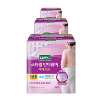 디펜드 여성용 스타일 팬티 언더웨어 라이트핏 초슬림 성인기저귀 대형, 9개입, 3개