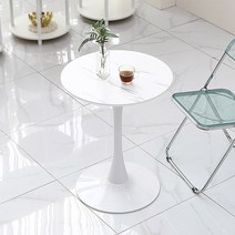 데코퍼니쳐 피오레 대리석 무늬 원형 테이블 600, 화이트