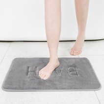 생활공식 극세사 메모리폼 레터링 욕실 발매트, 그레이