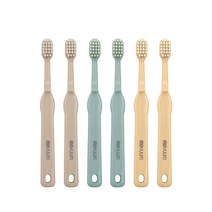 모윰 테트라팁 초극세모 유아 칫솔 3종 세트, DARK BEIGE, SAGE, BUTTER YELLOW, 2세트