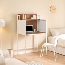 라온퍼니쳐 롭 스틸 800 독서실 책상, 상판(멀바우) + 프레임(화이트)