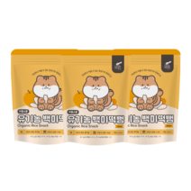 리틀스푼 유아용 유기농 백미떡뻥 과자 30g, 3개, 배맛