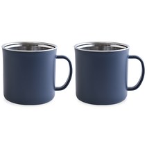 디유 상상앤드 2중 스텐 보온보냉 예쁜 까페 머그잔 300ml, 네이비, 2개