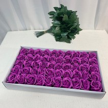 이플린 3겹 비누꽃 장미 50p + 잎사귀꽃대 50p, 가지보라