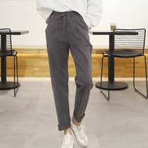 프롬미스 여성용 치즈 스판배기 면팬츠