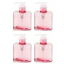 마켓에이 미니멀 펌프 공병 디스펜서 250ml, 4개, 라이트핑크