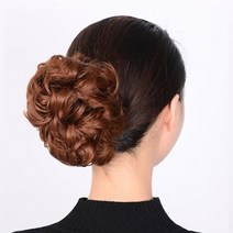 하이유니 왕 똥머리 집게 헤어피스, 라이트브라운, 1개