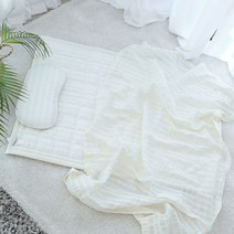 화모 모달 리플 앤 매쉬 여름 낮잠 이불 세트 분리형, 내추럴