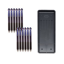 동아 크로닉스 3색 볼펜 0.7mm 12p + 매표 펜접시 c형 세트, 블루(볼펜), 검정(펜접시), 1세트