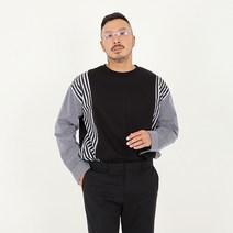 파이브라지 빅사이즈 오버핏 스트라이프 셔츠 포인트 긴팔 티셔츠