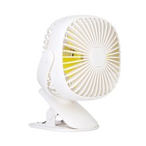 바톤즈 클립형 유모차 휴대용 LED 선풍기, 화이트, 1개