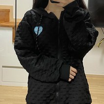 와플 패턴 루즈핏 후드집업 lkf21359