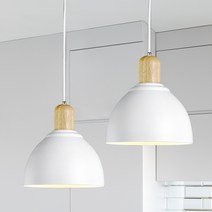 샛별하우스 우드 종 펜던트 2등, 화이트