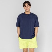 나야스타일 남성용 템스 오버핏 반팔티 래쉬가드, 네이비