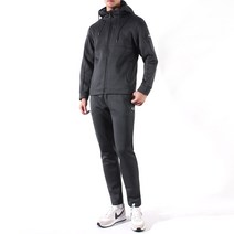 Tech 남성용 기모 후드 집업 트레이닝 팬츠 세트