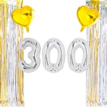 파티쇼 기념일 축하 실버 300일 2색믹스커튼 세트, 혼합색상, 1세트