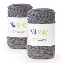 쎄비 필 트위스트 마크라메실 뜨개실 250g x 2p, 진회색, 2개