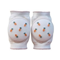 베베쿵짝 유아용 자수 오가닉 이중쿠션 무릎 보호대 양쪽 세트, 캐롯, 1세트