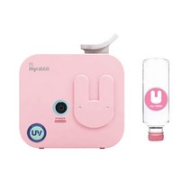 마이래빗 무드등 초음파 미니가습기 + 토끼물병, 핑크