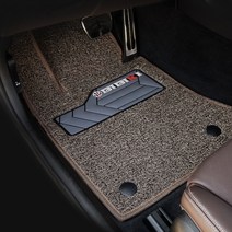 비비키 확장형 발판 코일카매트 1열 + 2열 세트, BMW X6 (G06) (1열홀O) (2020년~), 브라운