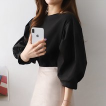 슈가펀 인클르 코튼 퍼프 블라우스
