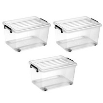 마이닝 멀티 언더베드 리빙박스 40L, 3개, 투명