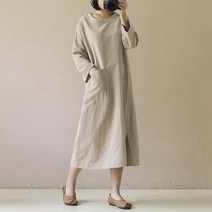 안다로미 라운드포켓 롱 원피스