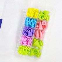 니뜨 단수 마커 + 바늘 마개 뜨개보조도구 세트, 혼합색상, 1세트