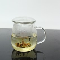 호레카 유리 티머그 거름망 있는 유리찻잔, 투명, 2개