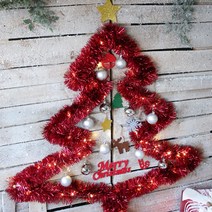 크리스마스 샤틴모루 벽트리 세트, 레드