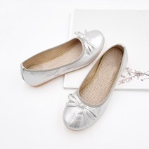 와이제이인터네셔널 여성용 라운드 펄 플랫슈즈 리본단화 YJ0166