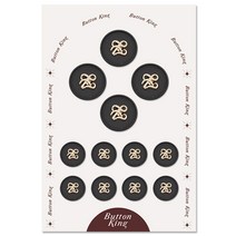 여성용 정장 단추 럭셔리 콤비 15mm 8p + 21mm 4p 세트, 골드블랙, 1세트