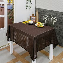 나산데코 스카치 체크 테이블커버 식탁보, 브라운, 8인용(240 x 140 cm)