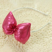 비단길 메탈릭 통통리본 머리띠