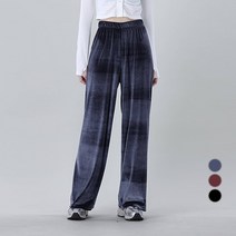 어썸어라운드 여성용 벨벳 와이드 밴딩 팬츠