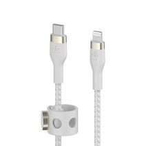 벨킨 프로 플렉스 USB-C to 라이트닝 아이폰 고속 충전 케이블 CAA011bt1M, 1m, 화이트